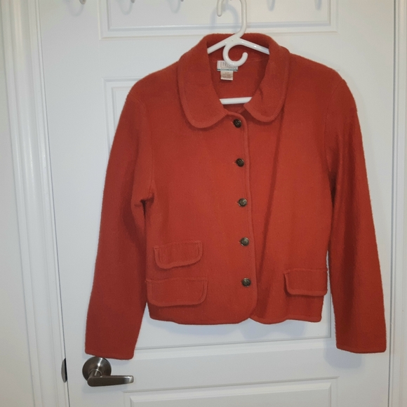 Vintage Jeremy Scott for Braemar 100% Wool Orange Jacket - Picture 8 of 9